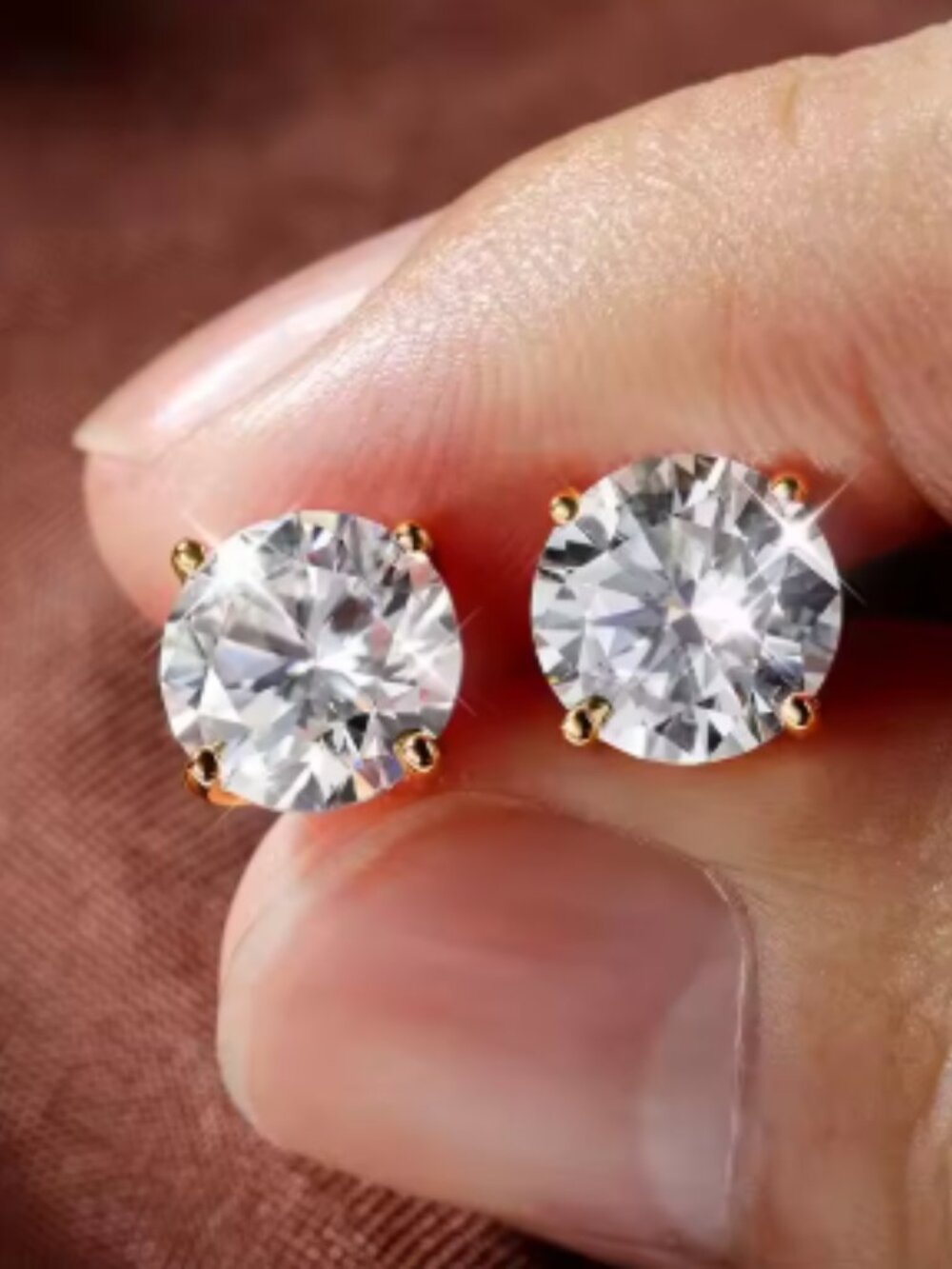 1 CT Moissanite Stud Earrings - 14k Gold Filled